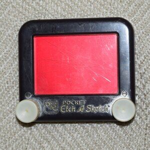 Retro VTG 1996 Etch A Sketch Pocket Travel Ohio Art Purple Red Magic Screen L27